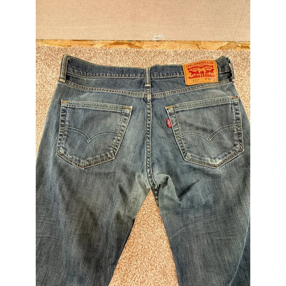 Levi's 511 Slim Fit Men's Jeans 32x32 Medium Wash Stretch Blue Denim Pants 32